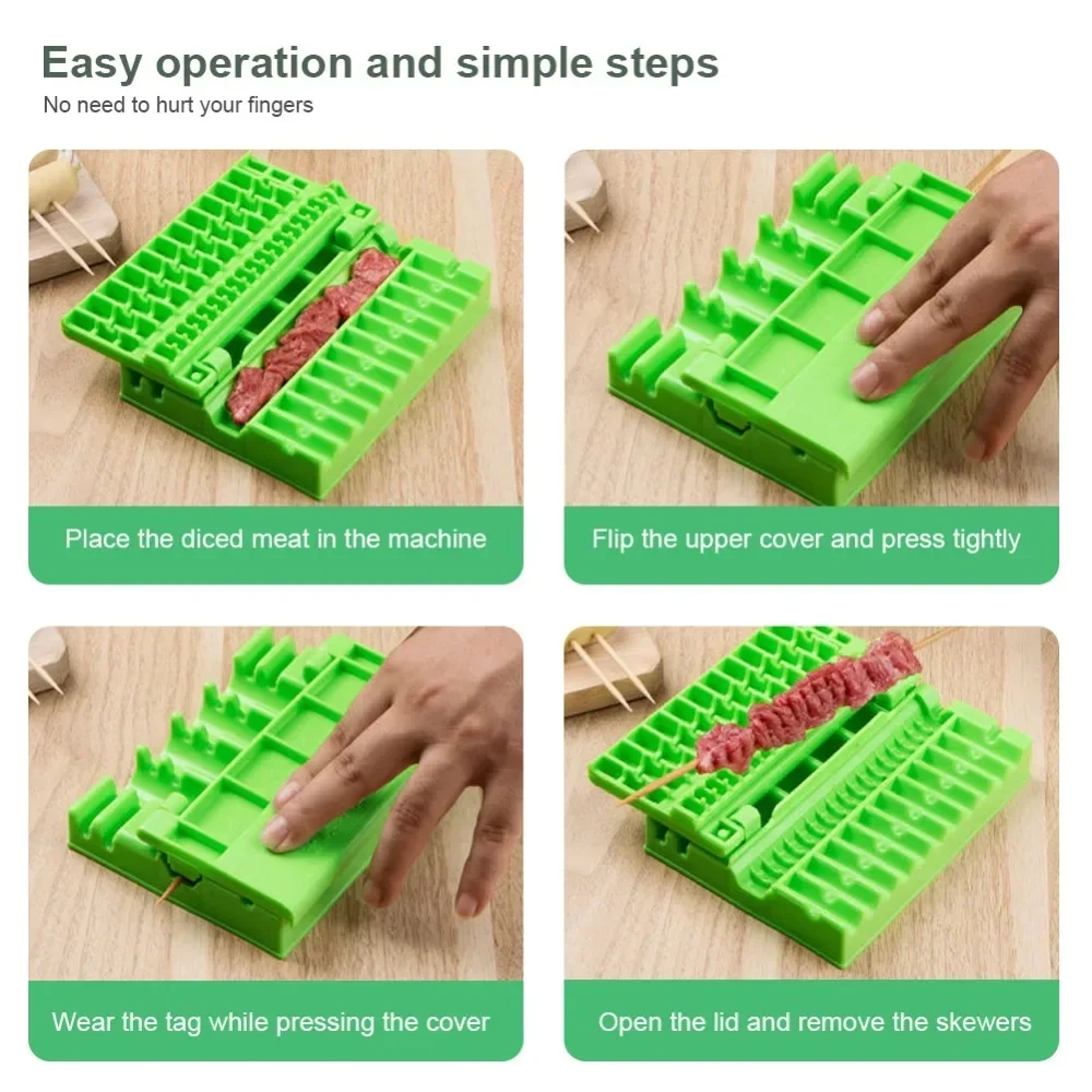 Outdoor Multi-function Barbecue Tool Mutton Skewer Machine BBQ Accessories Easy Kebab Maker Meat Skewer Artifact Barbecue