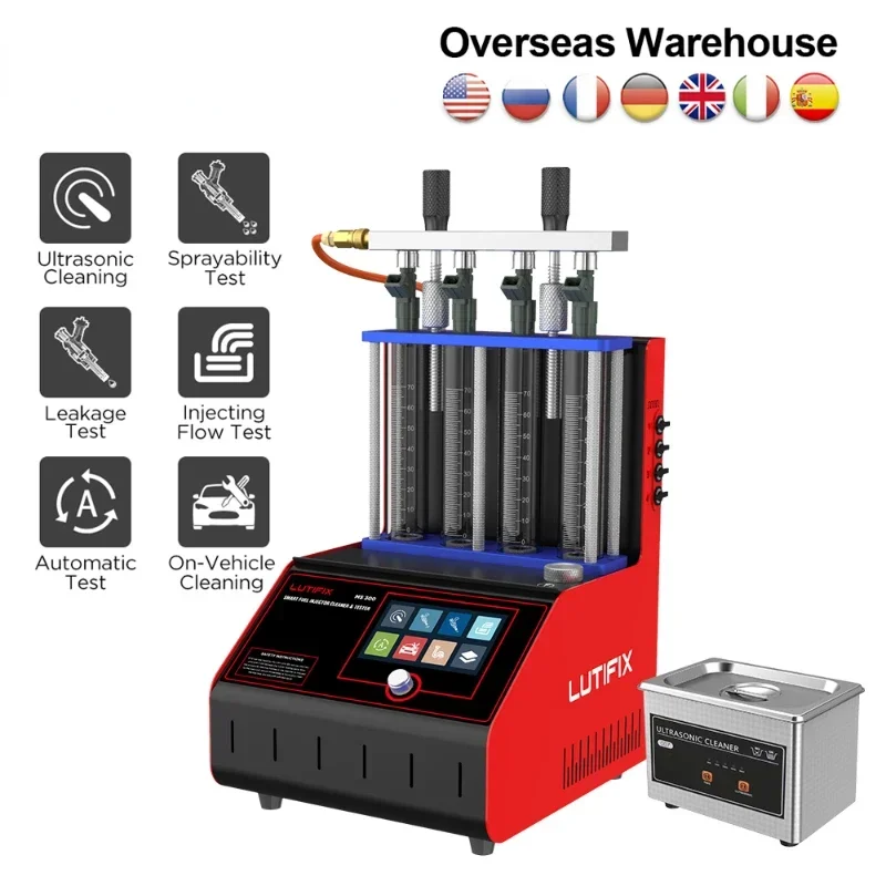 Lutifix Ms300 Tester Per Iniettori Di Carburante Per Auto Macchina Per La Pulizia Detergente Ad Ultrasuoni Ugelli Di Lavaggio Smart Touch Screen Pk La