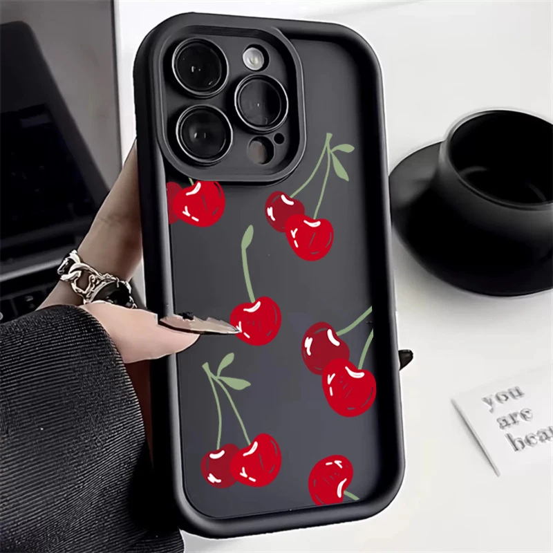 Charming Red Cherry Silicone Phone Case - Soft Protective Cover