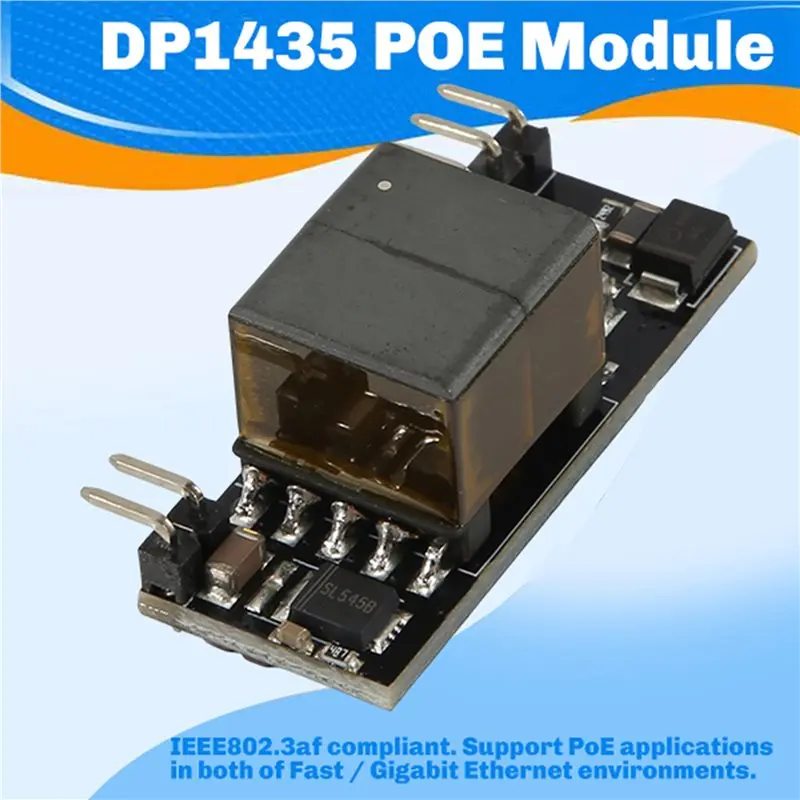 A41Z-DP1435 PCB POE 모듈 검정색 POE 모듈 5V 2.4A IEEE802.3Af 커패시턴스 없음 100M 1000M POE 모듈 지원