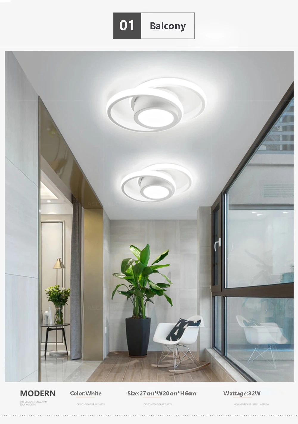 Description Picture 5 of itemModern LED Ceiling Light Square Round Fixtures Corridor Entryway Aisle Indoor Remote Control Led Home Decor Lamp Lighting Lustre