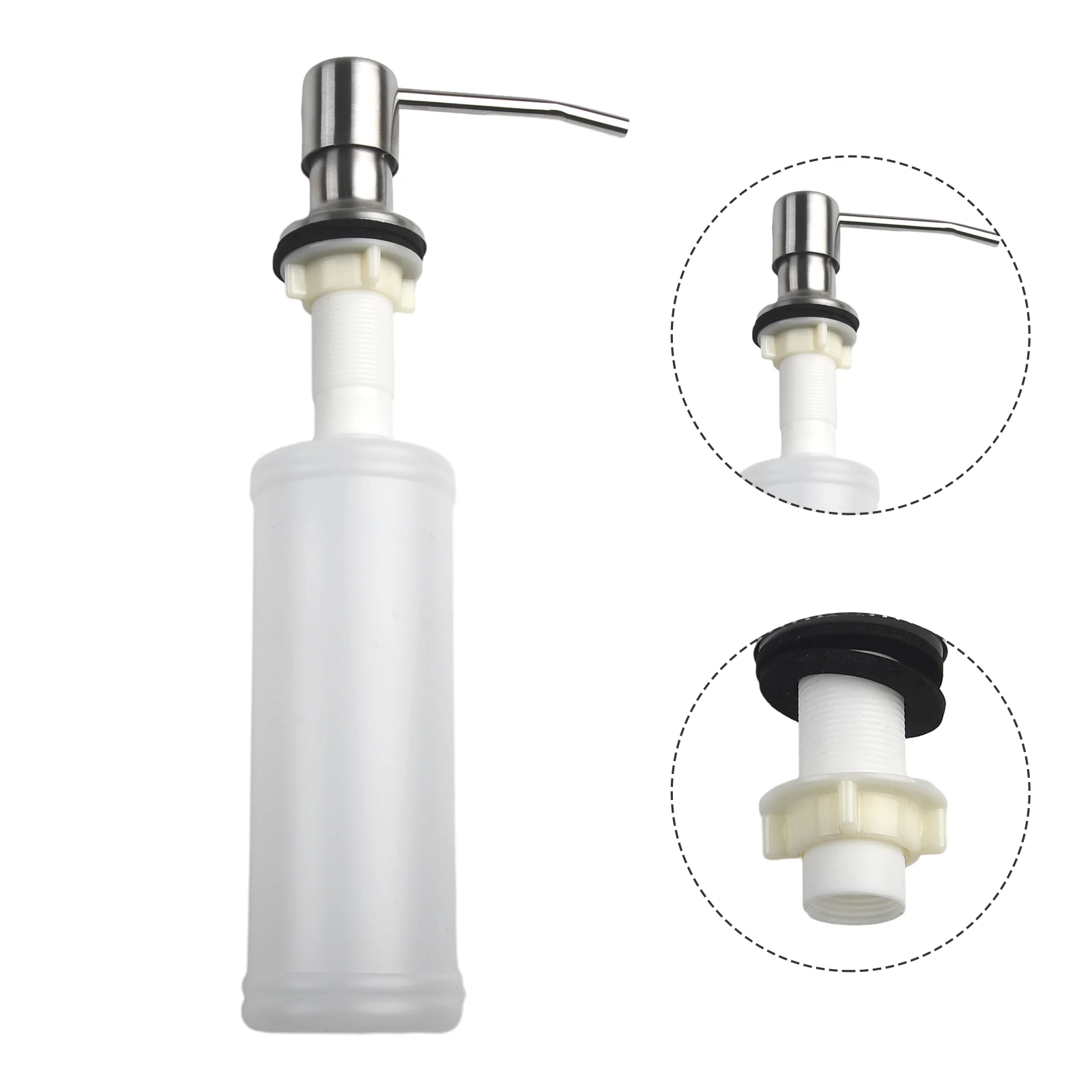 

Stainless Steel Kitchen Sink Soap Dispenser With Bottle Bathroom Soap Lotion Detergent Liquid Hand Press Pumps Dispensers 350ml