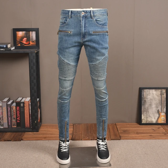 Ripped Jeans Men Zipper Design  Mens Designer Jeans Men Street - Street  Fashion Men - Aliexpress