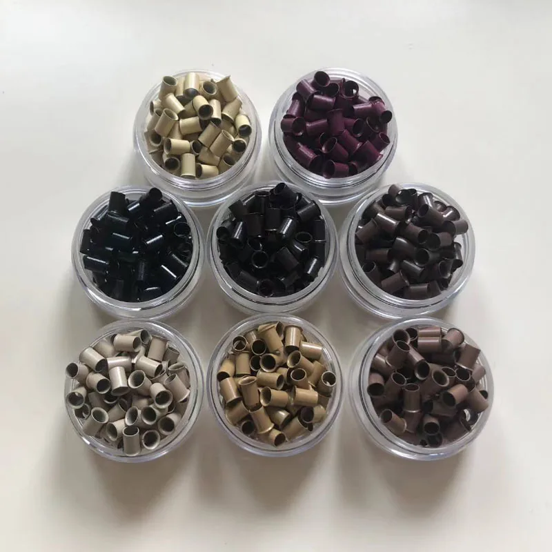 200PCS Flared copper rings 4.0mm*3.6mm*6.0mm copper tubes Micro Rings/links/beads Hair Extension Tools  8 Colors 4