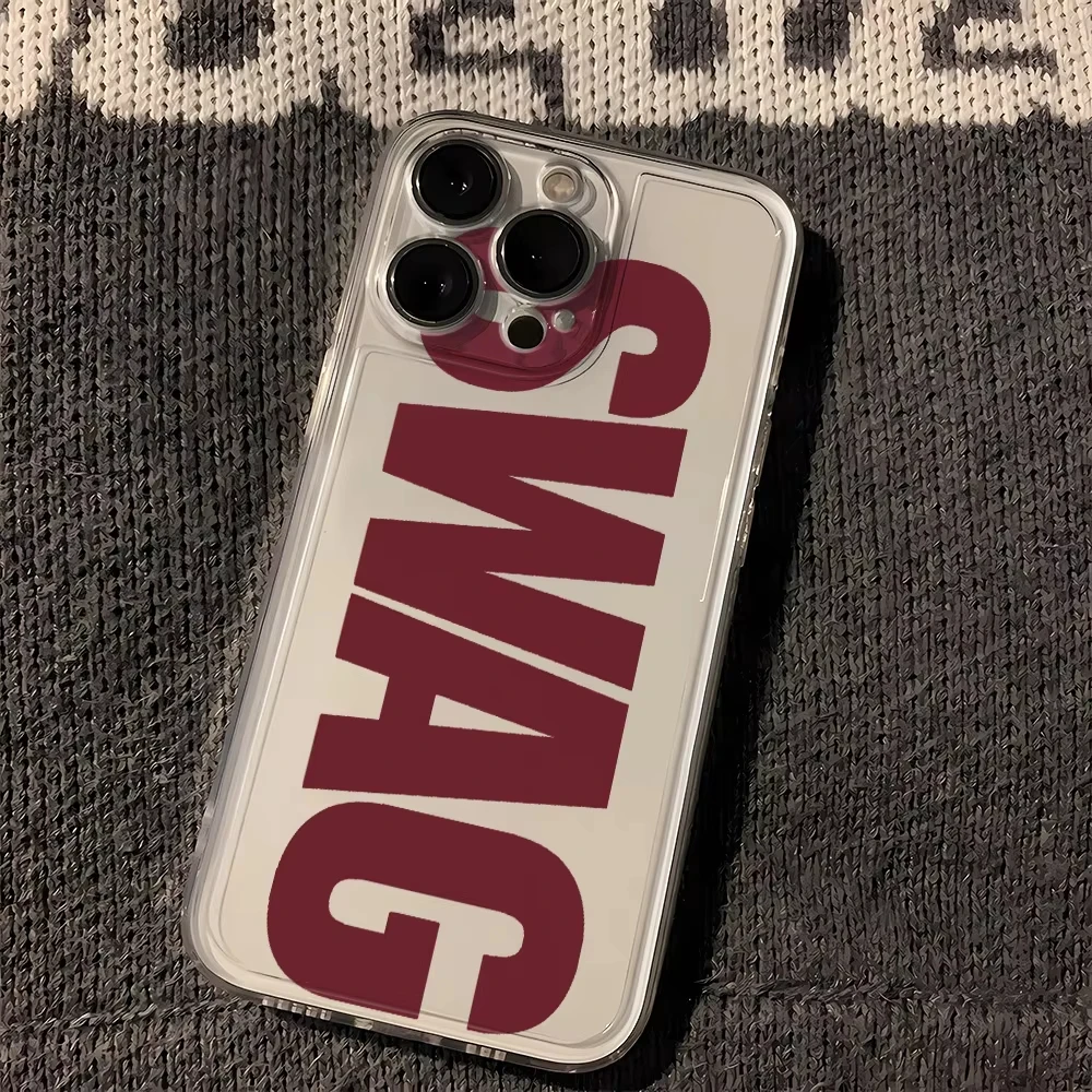 Black and Red Swag Pattern Phone Case with Clear Bumper Cover