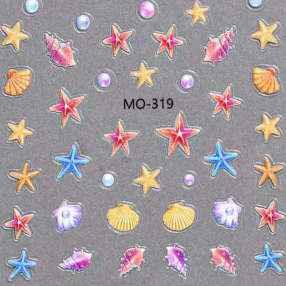 Conch Star Ocean Nail Stickers Sea Jellyfish Starfish Ocean Nail Decals Ocean Shell Nail Supplies Ocean Nail Decorations Female