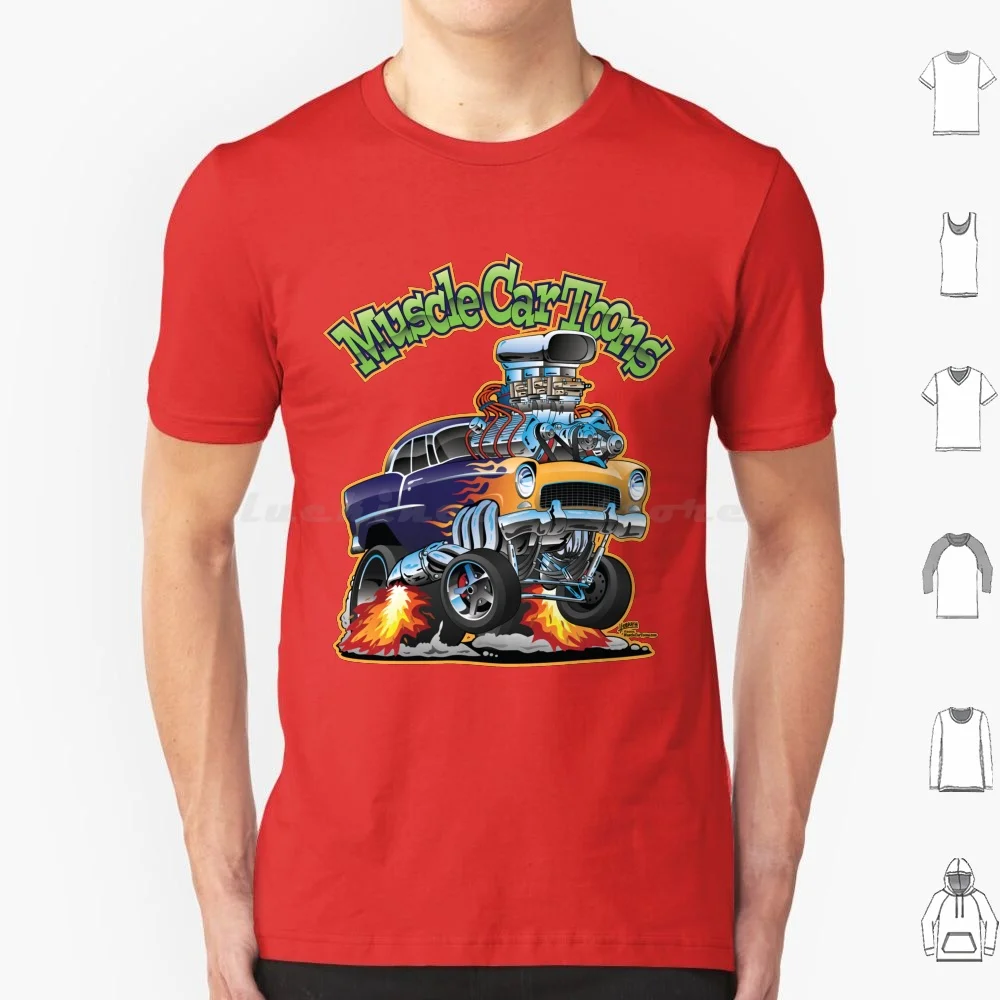 Muscle Car Toons Automotive Cartoon Comic Book Cover Art T Shirt Big Size 100% Cotone Auto Auto Automotive Muscle Car Classic
