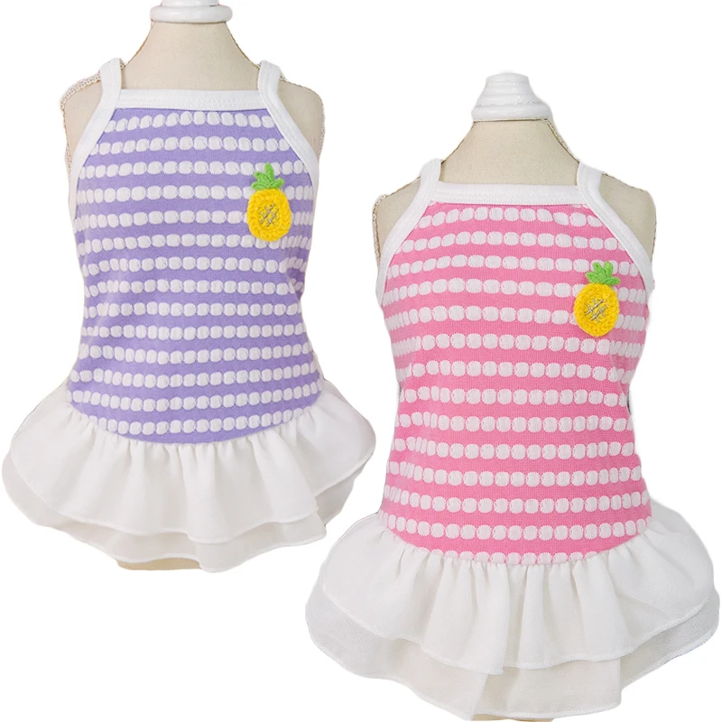 

Cat Dog Dress Summer Clothes Pink Purple Hoodies Tulle Skirt Pet Clothes For Small Dogs Chihuahua Puppy Girls Suspenders Dresses