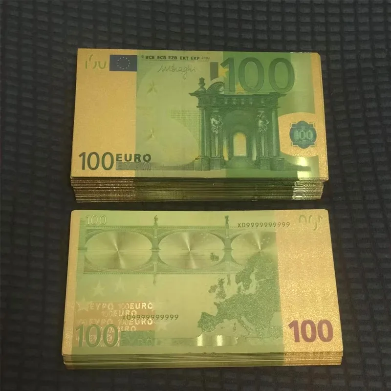 Description Picture 6 of item20~100pcs Fake Euro Bills 20 Euros Gold Foil Banknotes Fake Money European Banknotes 50 Euro Gold Banknotes Gifts Collection