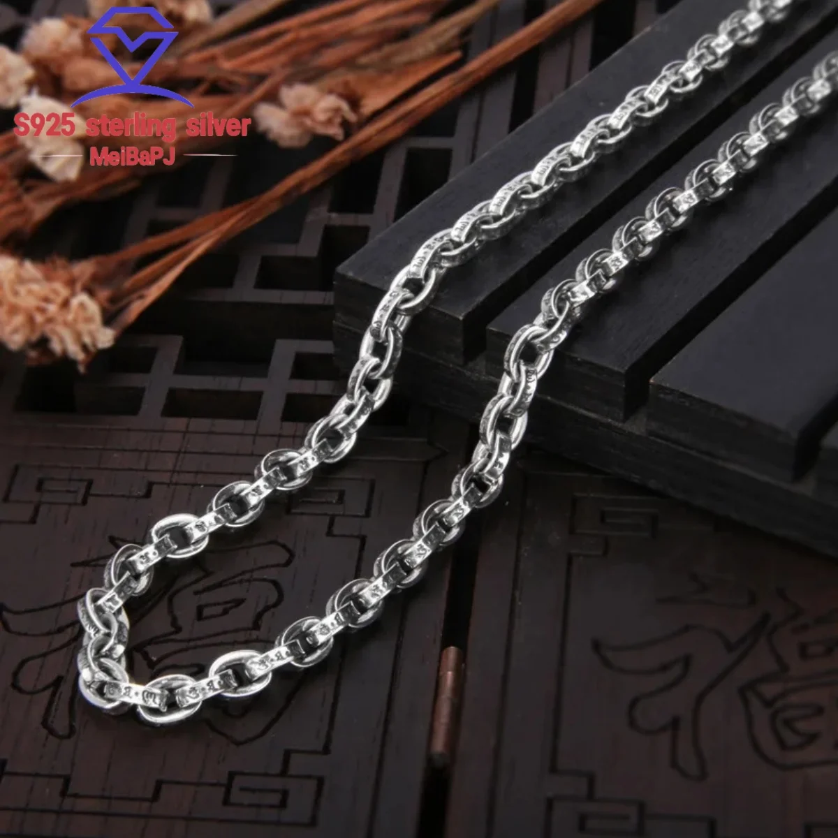 

MeiBaPJ Real S925 Sterling Silver Retro Personality Fashion Punk Style Necklace Exquisite Party Gift Jewelry Free Shipping