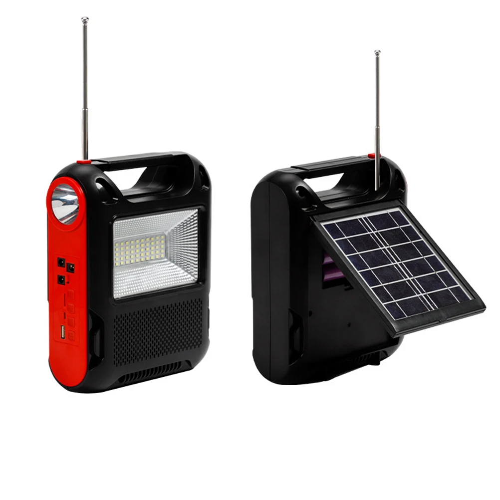 

Solar Radio Rechargeable Emergency Radio with AM/FM Portable Flashlight Multifunctional Power Bank LED Reading Light for Outdoor
