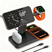 Vertical 4 In 1 Magnetic Wireless Charger Stand Charging Dock Station for iPhone 17 16 15 14 13 Pro Max for IWatch 8 7 Series