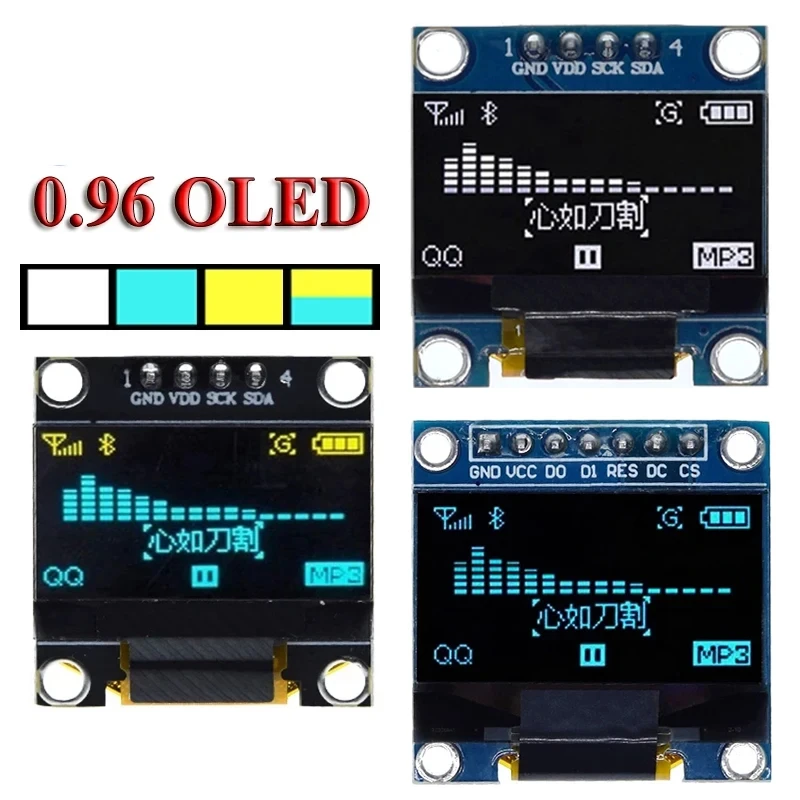 Oled Display Module TZT ROHS Certification 0.96 inch oled IIC Serial White 128X64 I2C SSD1306 12864 LCD Screen Board For Arduino