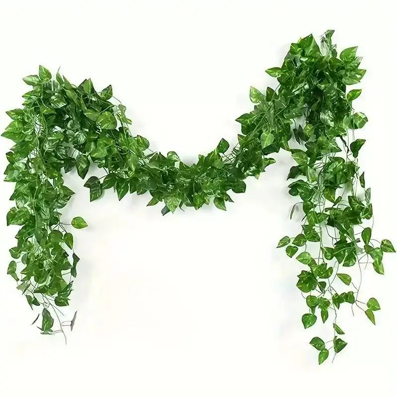 2.1M Green Ivy Leaf Hanging Vine Artificial Garland Silk Wall Plant Home Garden Decoration Wedding Party DIY Fake Wreath Leaves - Image 6