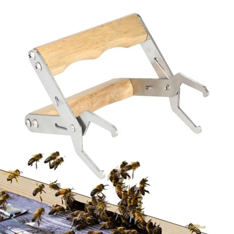 

Beehive Frame Holder Honeycomb Clamp Wooden Handle Nest FrameClamp Stainless Steel Beekeeper Equipment OutdoorGadget Accessories