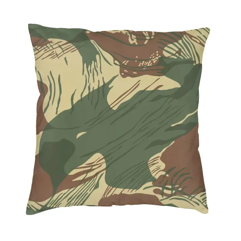 NordicStyleRhodesianWarCamouflageCushionCover40x40SoftMilitary