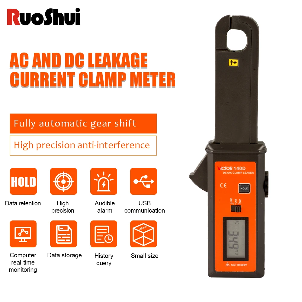 140A Ruoshui Digital Leakage Clamp Meter - 0.001ma Res