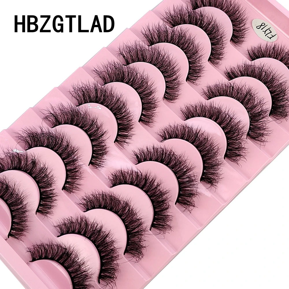 10 Paar künstliche Nerz-Wimpern, handgefertigt, falsche Wimpern, natürliches Nude-Make-up, Simulation, Kreuz, unordentliches Auge, 3D-Lockenwimpern – Detail 15