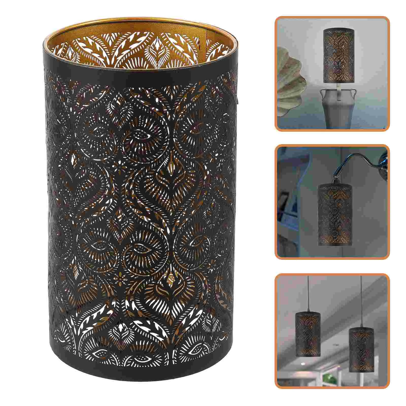 

Cylinder Metal Lamp Shade Clip On Bulb Hallow Candelabra Bulbs Cover Wall Floor Metal Globe Lampshade Fixture Replacement