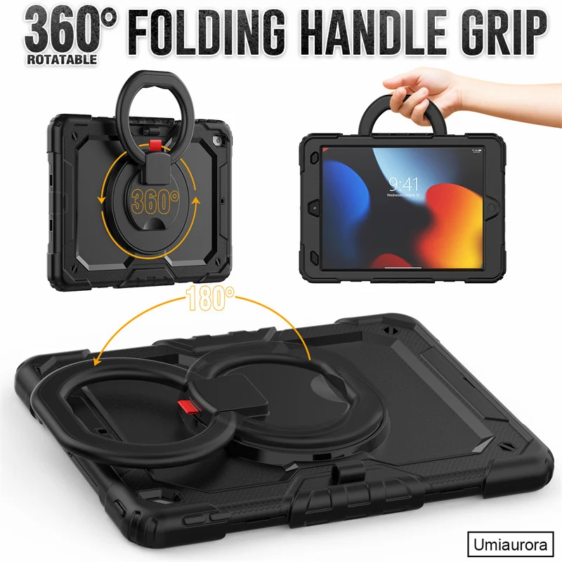 Heavy Duty Red Tablet Case IPad Air 2 3 4 10.9 Pro 11 2022 Kids Shockproof Cover For 7th 8th 9th 10.2 Mini 5 6 9.7_voghion.com