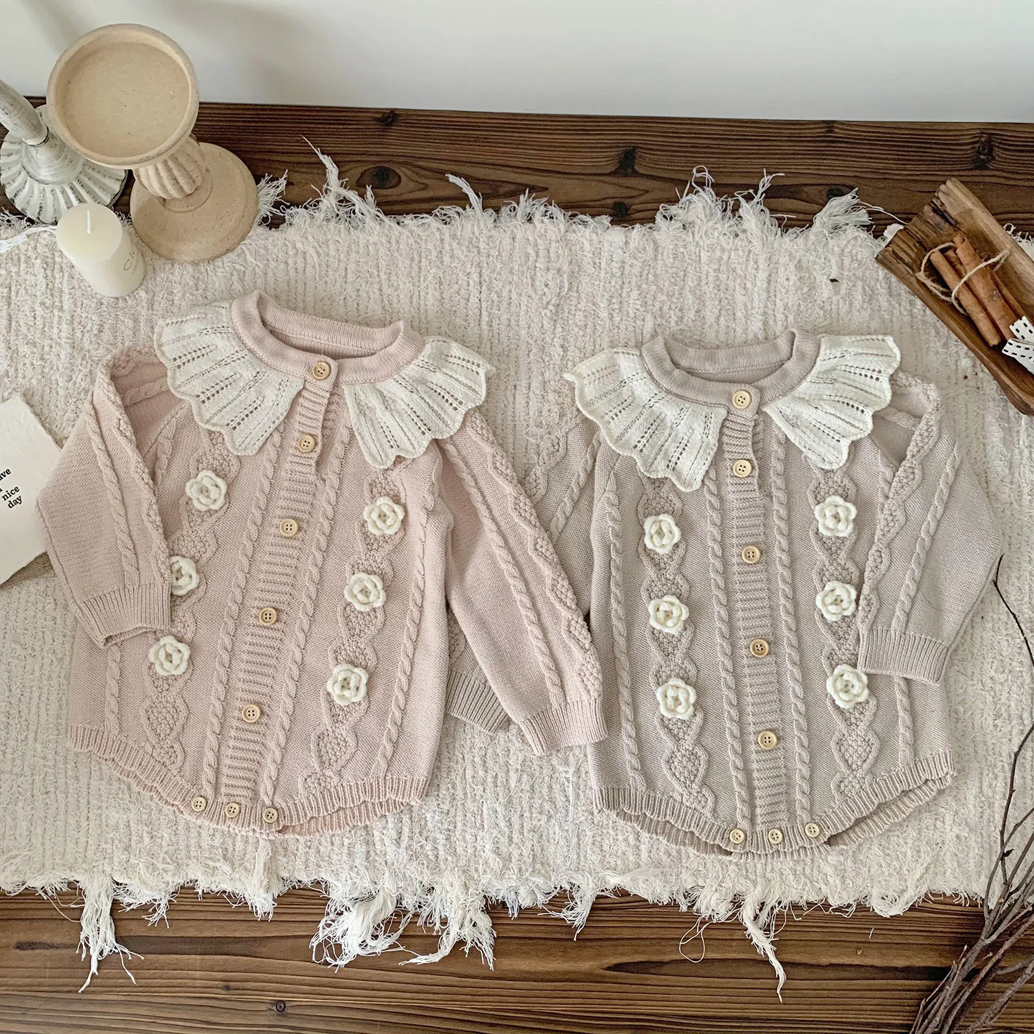 Baby Girls Knit Long Sleeve Bodysuit Sweater
