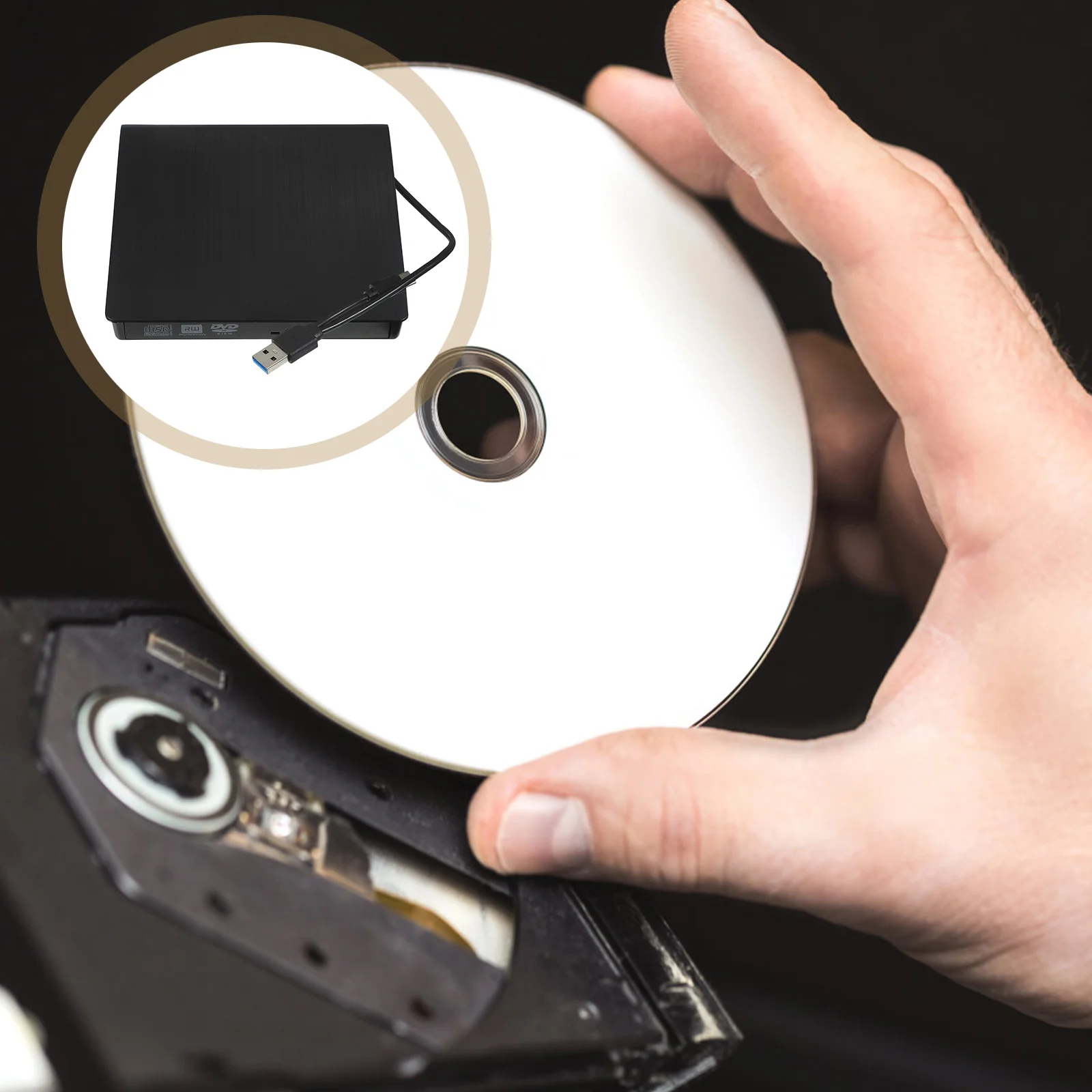 External Dvd Drive External Cd Drive Dvd Player Type-c Optical Usb Burner For Pc Cd