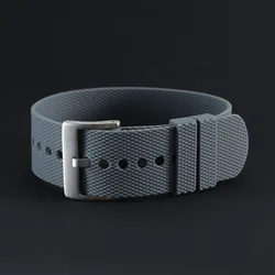 Silver, Black, and Rose Gold Silicone Watchband with Metal Pin Buckle - Black Buckle (Grey)