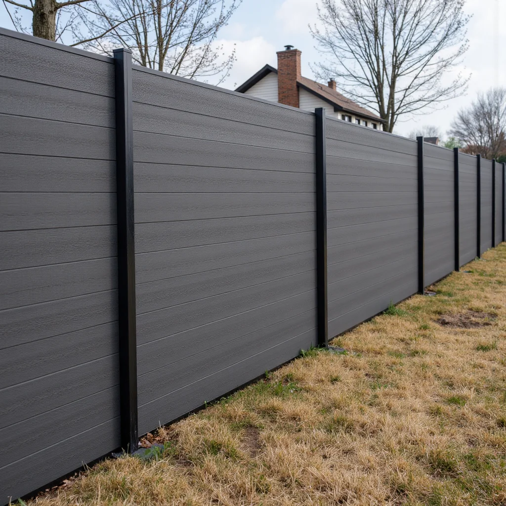 Vertical Aluminum Metal Slat Fence wi...