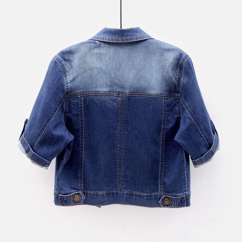2025 New Spring Summer Women Short Denim Jacket  Fashion Slim Jeans Cape Coat