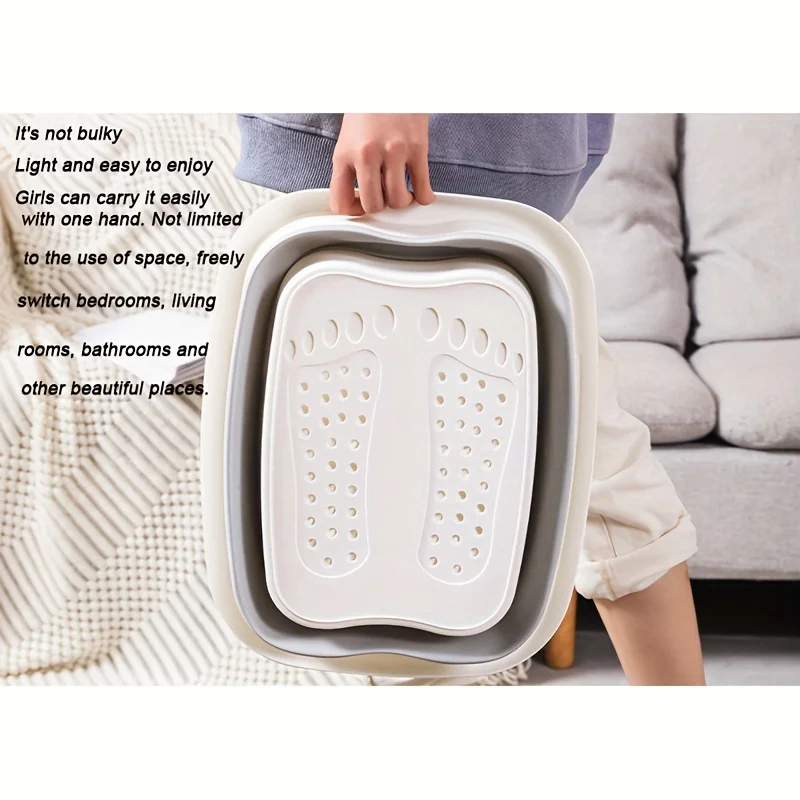 Foldable Foot Soaking Bucket Bathtub Portable Multi functional Soaking Massage Spa Pot Water Container automatic heating foot bath