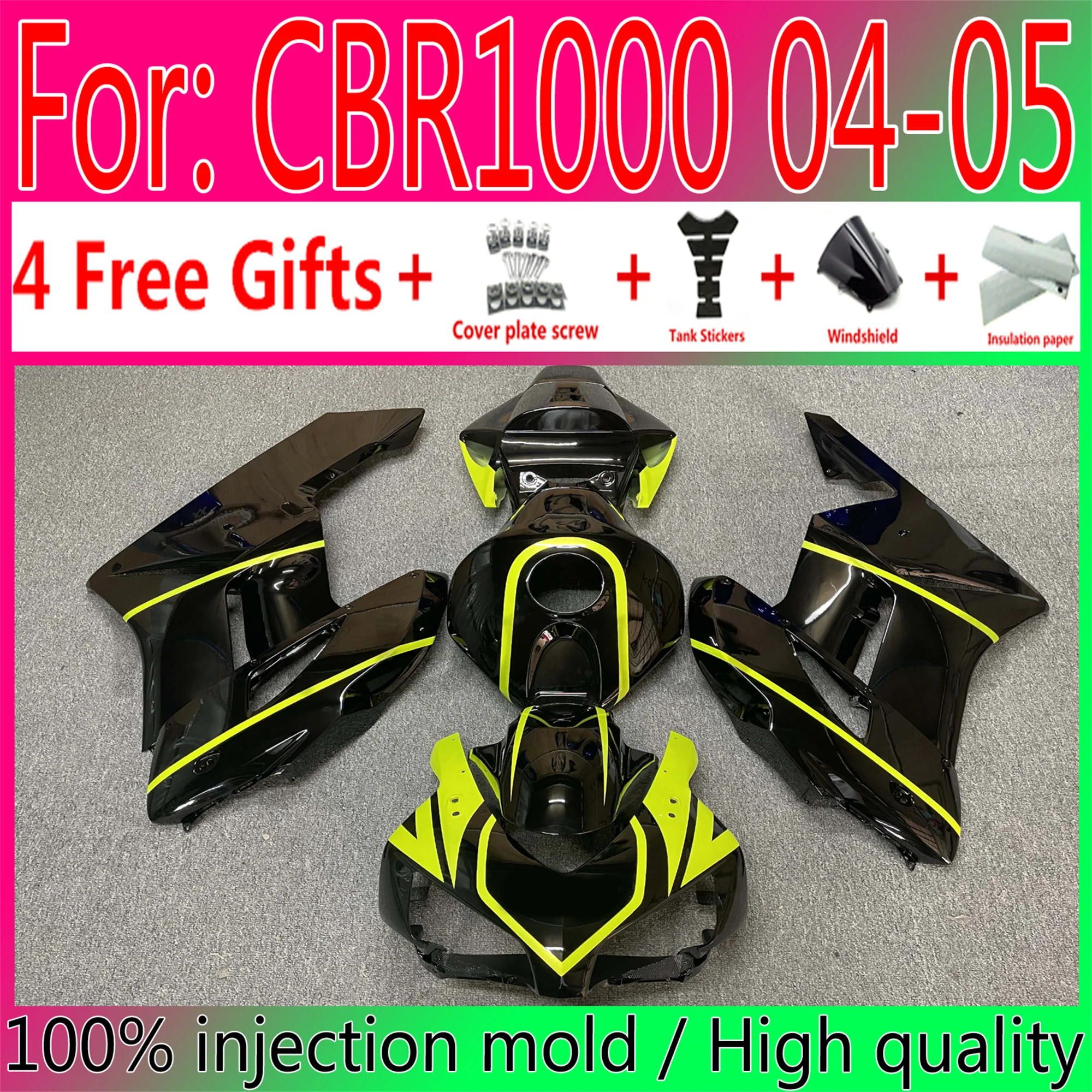 

New ABS Motorcycle Injection Mold Full Fairings Kit For Honda CBR1000RR 2004 2005 fairing Cbr 1000 rr 2004 2005 Fairing