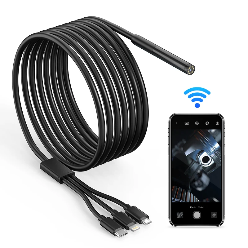 3in1 Endoscope Camera IP67 Waterproof Inspection Camera USB car Endoscope Borescope IOS Endoscope For Type-C IOS Smart Iphone 5