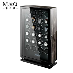 MELANCY  Luxury New Arrival Third Generation24 Slot Watch Box Premium Black Display Boxes Watch Box Automatic Wa