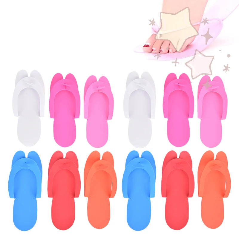 12 쌍 일회용 폼 슬리퍼 살롱 스파 페디큐어 샌들