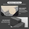 Patio Wicker Furniture Set 6 Pieces Outdoor HDPE Wicker Conversation Couch Sectional Chair Sofa Set with Grey Cushions 3