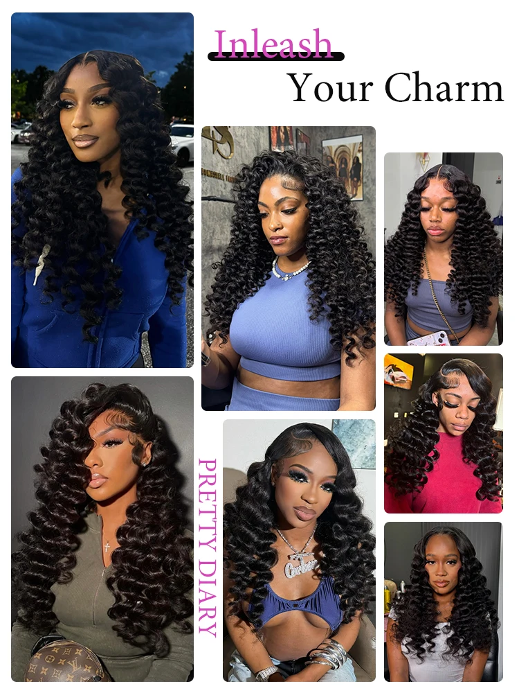 Human Hair Extensions 30 38 40 Inch Loose Deep Wave Double Weft Bundles Curly Bundles