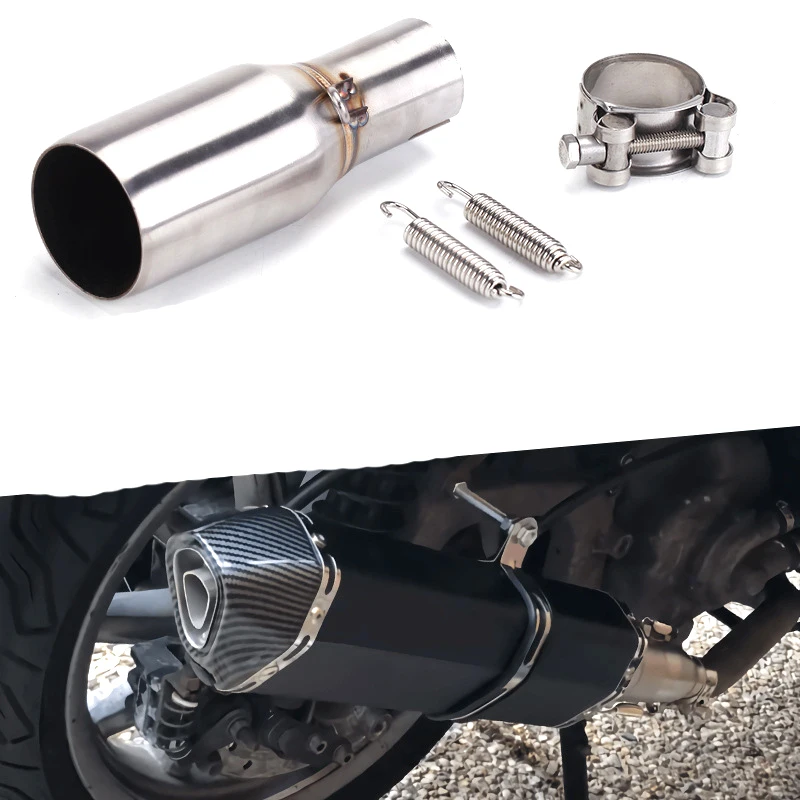 

51mm Motorcycle Exhaust Middle Link Pipe Muffler Adapter Section Adjust Tube for Piaggio Beverly X10 MP3 125 250 300 250LT 300L