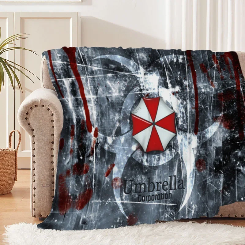 Raccoon City Umbrella Patterns Blanket 3D Game Flannel Blanket Cosy Lazy Couch Cover Blanket Super Soft Sheet Mattresses 5