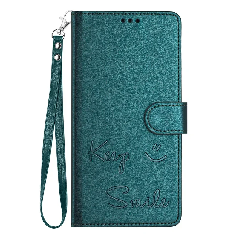 Luxurious Anti-Theft Leather Case with Smile Pattern Flip Shell