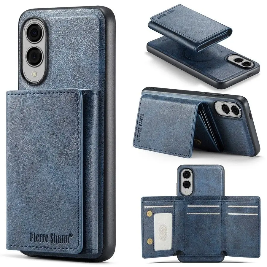 funda para smartphone Magsafe cartera para para Samsung Galaxy-funda de cuero desmontable con soporte para teléfono, funda de carga inalámbrica para Samsung Galaxy S25 edge S24 FE S23 Ultra S22 Plus » funda para smartphone Magsafe cartera para para Samsung Galaxy