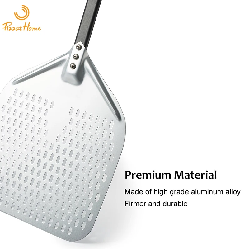 PizzAtHome 14/13/12 inch Pizza Peel Anodize Aluminum Alloy Pizza Shovel Detachable Long Handle Paddle Oven Accessories