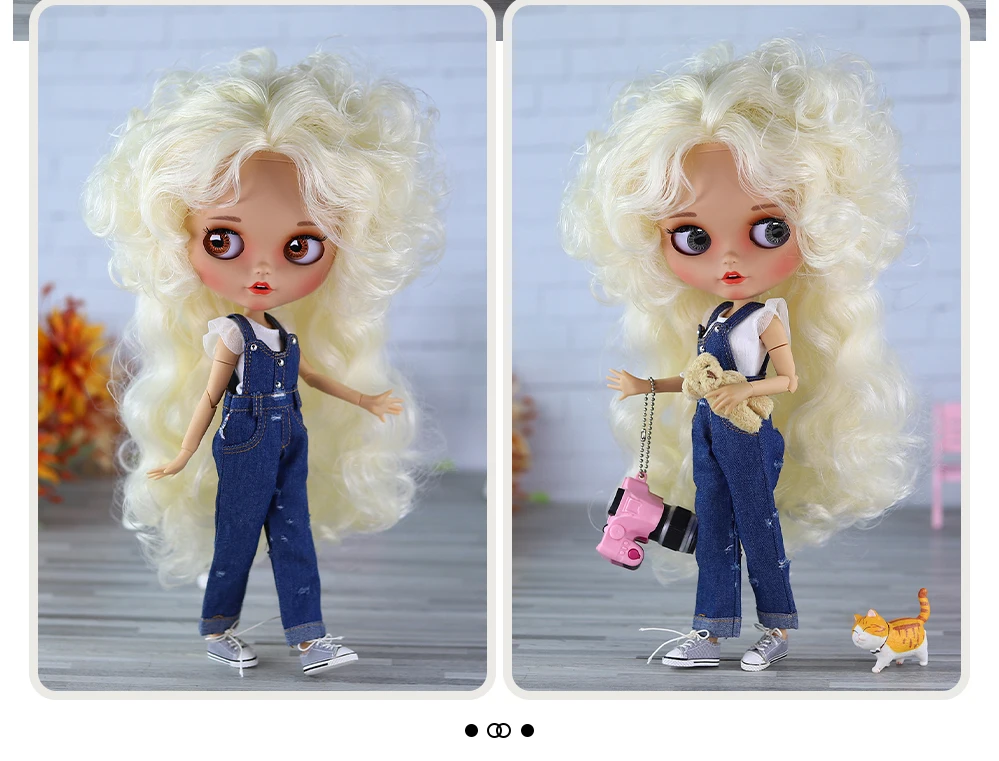 Ashley – Premium Custom Neo Blythe Doll with Blonde Hair, Tan Skin & Matte Smiling Face 5 Ashley – Premium Custom Neo Blythe Doll with Blonde Hair, Tan Skin & Matte Smiling Face 5