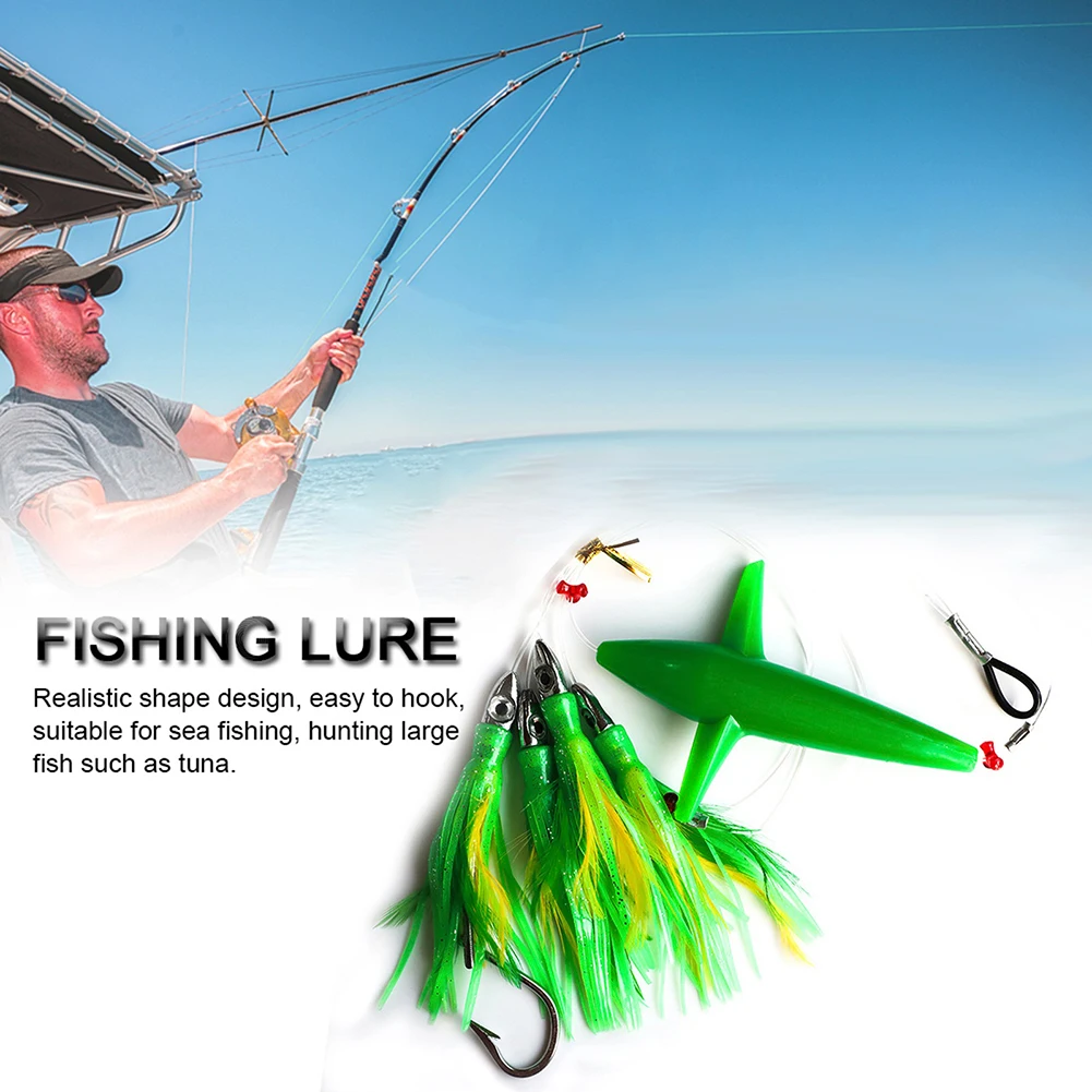 

Feathered Trolling Skirt Tuna Lure Used Globally Sturdy Steel Hook Fitting Resistant to Wear Perfect for Tuna Fishing