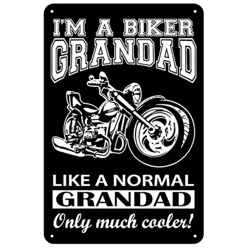 

Metal Tin Sign Vintage Chic Art Decoration I'm a Biker Motorcycle for Home Bar Cafe Farm Store Garage or Club 12" X 8"