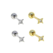 

High quality Mini star stud earring with cz paved real 925 sterling silver stud earrings for women girl child jewelry wholesale