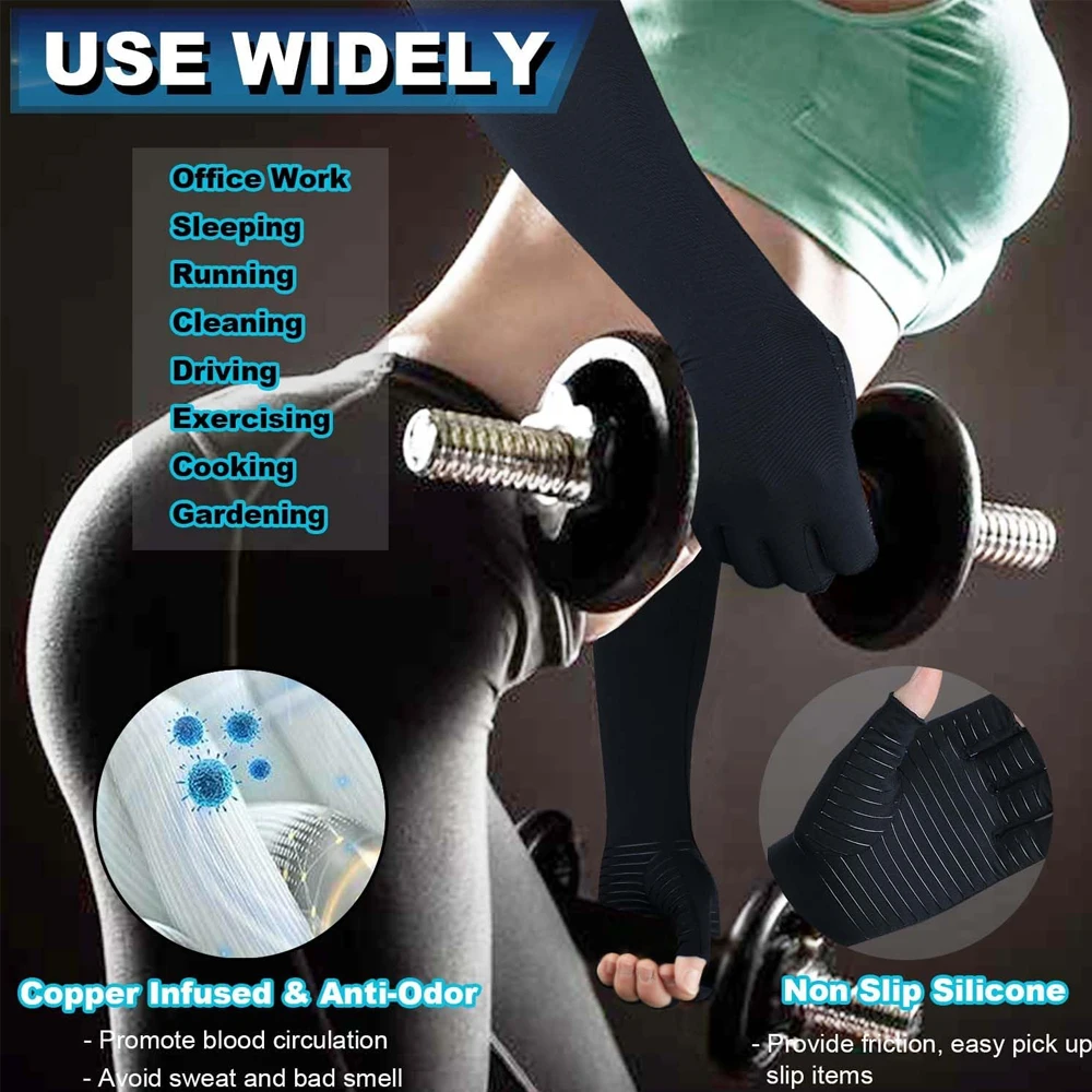 زوج واحد من قفازات التهاب المفاصل المضغوطة النحاسي...