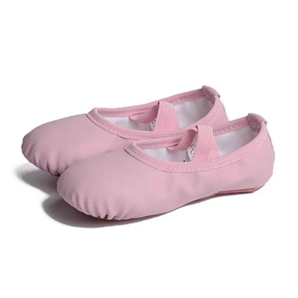 Soft Ballet Shoes Easy To Care PU Leather Size 32-40 Yoga Shoes Full Sole Wear Resistant Women's Ballet Slipper Girls 5