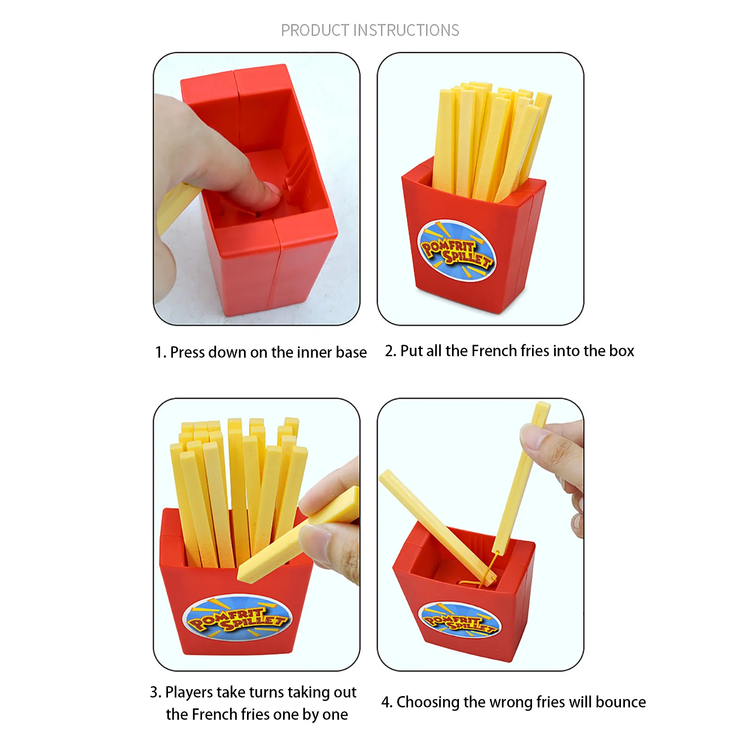 Draw french fries toy fun party multiplayer tabletop game prank bounce french fries tabletop game (sticker style random) 3