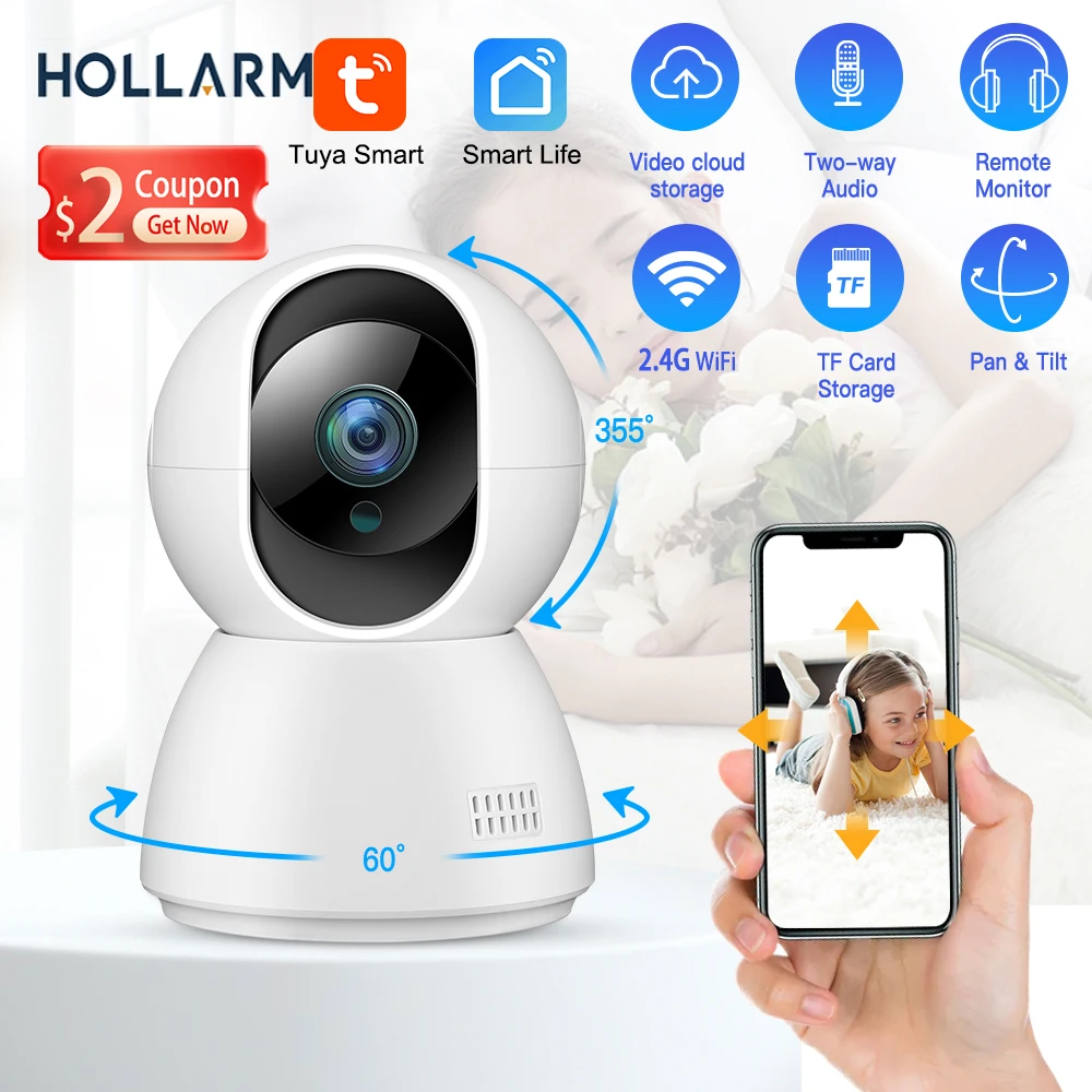 Hollarm 1080p Wifi Ip Camera Tuya Surveillance Camera Automatic