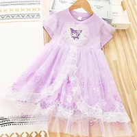 Robe Sanrio pour petite fille, en coton, Kuromi, élégante, robe de princesse pour bébé fille, vêtements de luxe pour enfants, violet, 1 à 2 3 4 5 6 7 8 9 ans 1